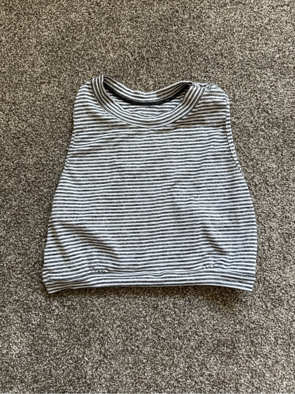 KOS Striped Sleeveless Crop Top/Bralette in Navy Blue and White